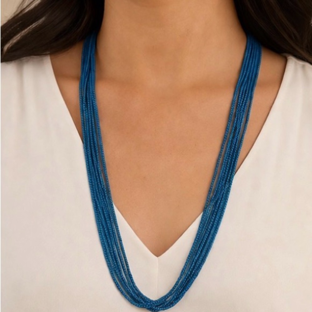 Turquoise Slinky Multi-Strand Chain Necklace